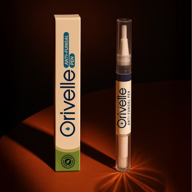 Orivelle nail care pen and packaging